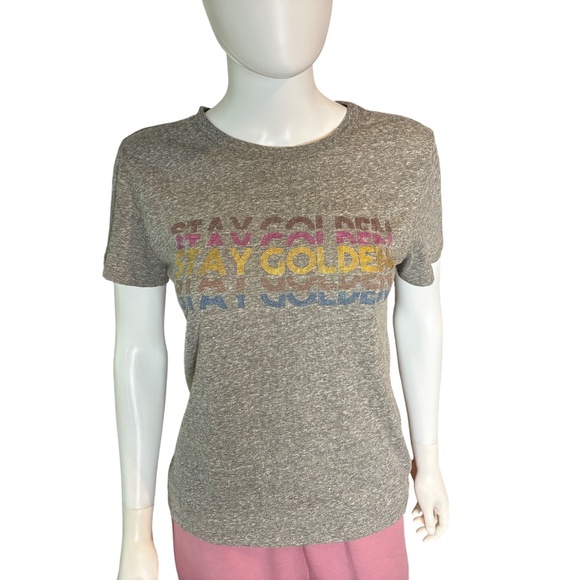 Z Supply “Stay Golden” Graphic Tee – Heather Gray, - Picture 1 of 4